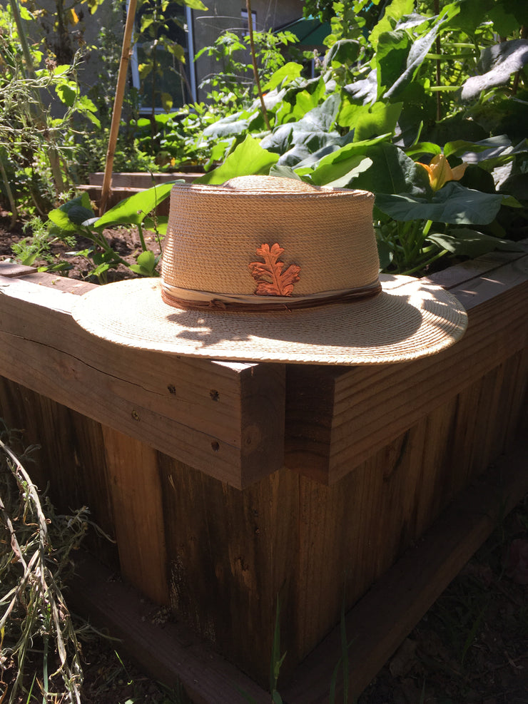 valley oak hat decoration talisman recycled copper electroformed leaf simple wealth art