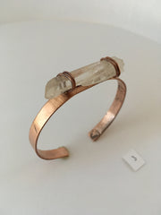 Quartz Point and Recycled Copper Cuff Bracelet