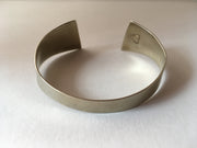 recycled drum cymbal bracelet upcycled brass flared cuff musician drummer simple wealth