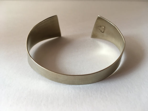 recycled drum cymbal bracelet upcycled brass flared cuff musician drummer simple wealth