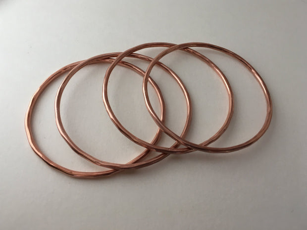 recycled copper bangle bracelet electrical wire handmade upcycled simple wealth art