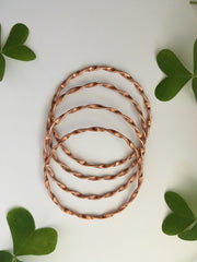 recycled copper electrical wire twisted bangle bracelet mantra band simple wealth art made in usa
