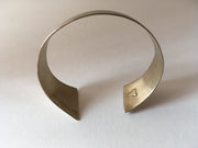 recycled drum cymbal bracelet upcycled brass flared cuff musician drummer simple wealth