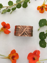 fold formed thick recycled copper cuff simple wealth art