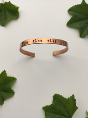 Let that shit go recycled copper affirmation bracelet