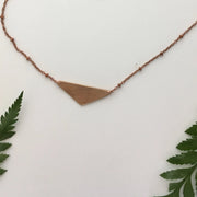 Isosceles triangle necklace recycled brass drum cymbal upcycle simple wealth art